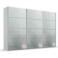 Beluga Extra Sliding Wardrobe - 361cm - 3 Door - Silk Grey & Silk Grey Glass