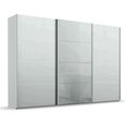 Beluga Extra Sliding Wardrobe - 361cm - 3 Door - Silk Grey & Silk Grey Glass Front