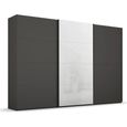 Beluga Extra Sliding Wardrobe - 361cm - 3 Door - White High Gloss & Graphite Front