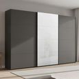Beluga Extra Sliding Wardrobe - 361cm - 3 Door - White High Gloss & Graphite Front
