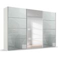 Beluga Extra Sliding Wardrobe - 361cm - 3 Door - Mirror - Alpine White & Silk Grey Glass
