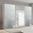 Beluga Extra Sliding Wardrobe - 361cm - 3 Door - Mirror - Alpine White & Silk Grey Glass