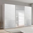 Beluga Extra Sliding Wardrobe - 361cm - 3 Door - Mirror - Alpine White & White Glass