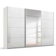 Beluga Extra Sliding Wardrobe - 361cm - 3 Door - Mirror - Alpine White & White High Gloss