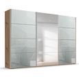 Beluga Extra Sliding Wardrobe - 361cm - 3 Door - Mirror - Artisan Oak & Silk Grey Glass