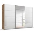 Beluga Extra Sliding Wardrobe - 361cm - 3 Door - Mirror - Artisan Oak & White High Gloss