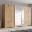 Beluga Extra Sliding Wardrobe - 361cm - 3 Door - Mirror - Artisan Oak