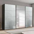 Beluga Extra Sliding Wardrobe - 361cm - 3 Door - Mirror - Graphite & Silk Grey Glass