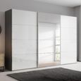 Beluga Extra Sliding Wardrobe - 361cm - 3 Door - Mirror - Graphite & White High Gloss