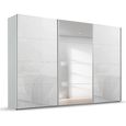 Beluga Extra Sliding Wardrobe - 361cm - 3 Door - Mirror - Silk Grey & White Glass