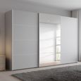 Beluga Extra Sliding Wardrobe - 361cm - 3 Door - Mirror - Silk Grey