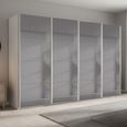 Beluga Extra Sliding Wardrobe - 361cm - 4 Door - Grey Mirrored - Alpine White