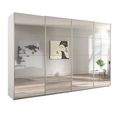 Beluga Extra Sliding Wardrobe - 361cm - 4 Door - Mirrored - Alpine White
