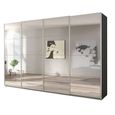 Beluga Extra Sliding Wardrobe - 361cm - 4 Door - Mirrored - Graphite