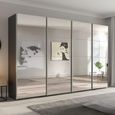 Beluga Extra Sliding Wardrobe - 361cm - 4 Door - Mirrored - Graphite