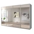 Beluga Extra Sliding Wardrobe - 361cm - 4 Door - Mirrored - Silk Grey
