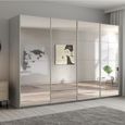 Beluga Extra Sliding Wardrobe - 361cm - 4 Door - Mirrored - Silk Grey