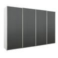 Beluga Extra Sliding Wardrobe - 361cm - 4 Door - Alpine White & Graphite