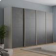 Beluga Extra Sliding Wardrobe - 361cm - 4 Door - Alpine White & Graphite