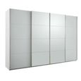 Beluga Extra Sliding Wardrobe - 361cm - 4 Door - Alpine White & Silk Grey