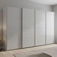 Beluga Extra Sliding Wardrobe - 361cm - 4 Door - Alpine White & Silk Grey