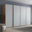 Beluga Extra Sliding Wardrobe - 361cm - 4 Door - Artisan Oak & Silk Grey