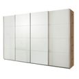 Beluga Extra Sliding Wardrobe - 361cm - 4 Door - Artisan Oak & White High Gloss
