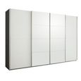 Beluga Extra Sliding Wardrobe - 361cm - 4 Door - Graphite & Alpine White