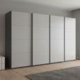 Beluga Extra Sliding Wardrobe - 361cm - 4 Door - Graphite & Silk Grey