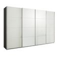Beluga Extra Sliding Wardrobe - 361cm - 4 Door - Graphite & White High Gloss