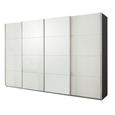 Beluga Extra Sliding Wardrobe - 361cm - 4 Door - Graphite & White High Gloss