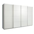 Beluga Extra Sliding Wardrobe - 361cm - 4 Door - Silk Grey & Alpine White