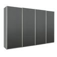 Beluga Extra Sliding Wardrobe - 361cm - 4 Door - Silk Grey & Graphite