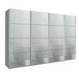 Beluga Extra Sliding Wardrobe - 361cm - 4 Door - Silk Grey & Silk Grey Glass