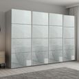 Beluga Extra Sliding Wardrobe - 361cm - 4 Door - Silk Grey & Silk Grey Glass