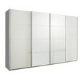 Beluga Extra Sliding Wardrobe - 361cm - 4 Door - Silk Grey & White High Gloss