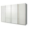 Beluga Extra Sliding Wardrobe - 361cm - 4 Door - Silk Grey & White High Gloss