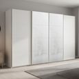 Beluga Extra Sliding Wardrobe - 361cm - 4 Door - White High Gloss & Alpine White Front