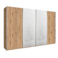 Beluga Extra Sliding Wardrobe - 361cm - 4 Door - White High Gloss & Artisan Oak Front