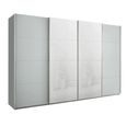 Beluga Extra Sliding Wardrobe - 361cm - 4 Door - White High Gloss & Silk Grey Front