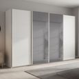 Rauch Beluga Extra 361cm 4 Door Sliding Wardrobe with Grey Mirror - Alpine White