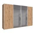 Rauch Beluga Extra 361cm 4 Door Sliding Wardrobe with Grey Mirror - Artisan Oak
