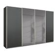 Rauch Beluga Extra 361cm 4 Door Sliding Wardrobe with Grey Mirror - Graphite