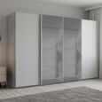 Rauch Beluga Extra 361cm 4 Door Sliding Wardrobe with Grey Mirror - Silk Grey
