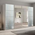 Beluga Extra Sliding Wardrobe - 361cm - 4 Door - Mirror - Alpine White & Silk Grey Glass