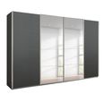 Beluga Extra Sliding Wardrobe - 361cm - 4 Door - Mirror - Graphite