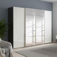 Beluga Extra Sliding Wardrobe - 361cm - 4 Door - Mirror - Graphite & White High Gloss