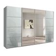 Beluga Extra Sliding Wardrobe - 361cm - 4 Door - Mirror - Silk Grey & Silk Grey Glass