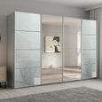 Beluga Extra Sliding Wardrobe - 361cm - 4 Door - Mirror - Silk Grey & Silk Grey Glass