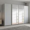 Beluga Extra Sliding Wardrobe - 361cm - 4 Door - Mirror - Silk Grey